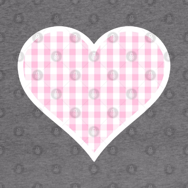 Soft Pink Gingham Heart by bumblefuzzies